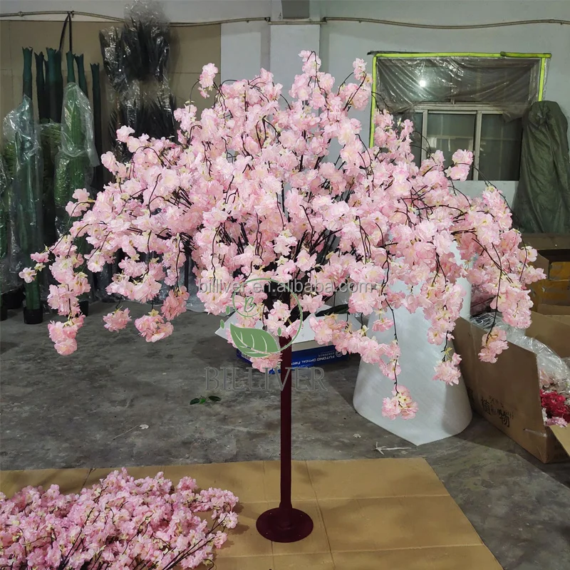 High Quality 1.2M Simulated Artificial pink Cherry Blossom Tree Centerpieces for Wedding Table Bonsai Tree Wholesale
