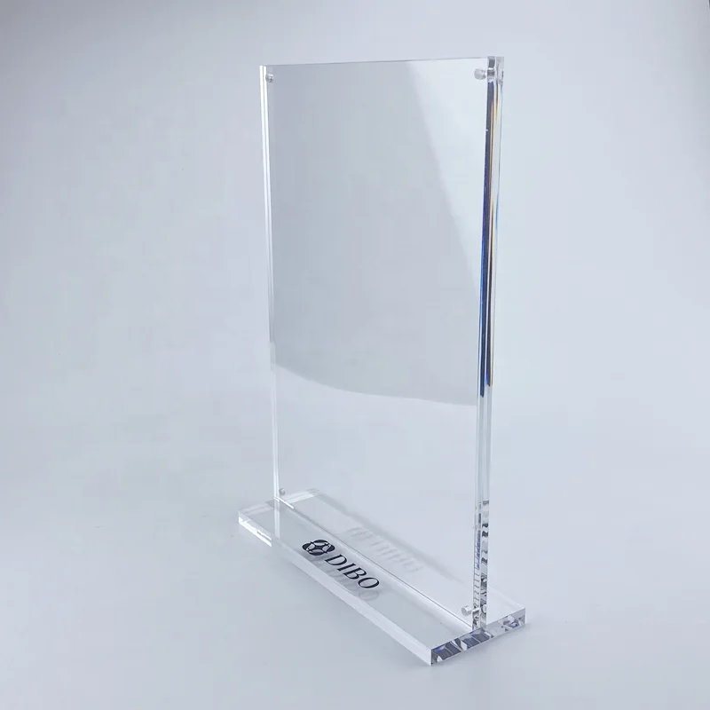 Acrylic Sign Holder Clear Table Menu Double Sided T Shape Poster Stand Acrylic Display For Wedding Restaurant Hotel