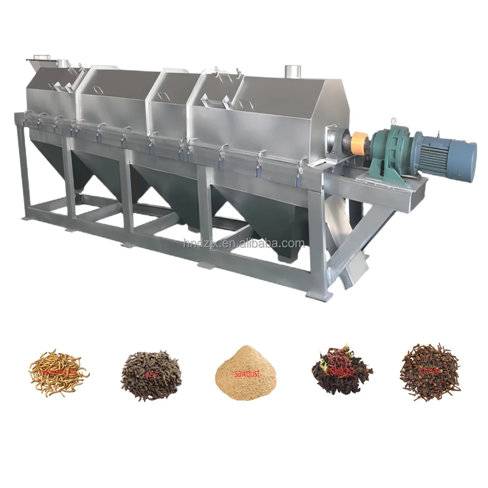 DZJX Model 1030 shafeless shafted compost semi-enclosed rotary drum screen for wheat composting in home food plants