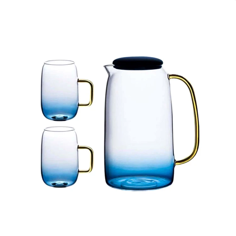 China Manufacturer Hand Milk 700ml Glass With Spout Vintage Pitcher And Glasses