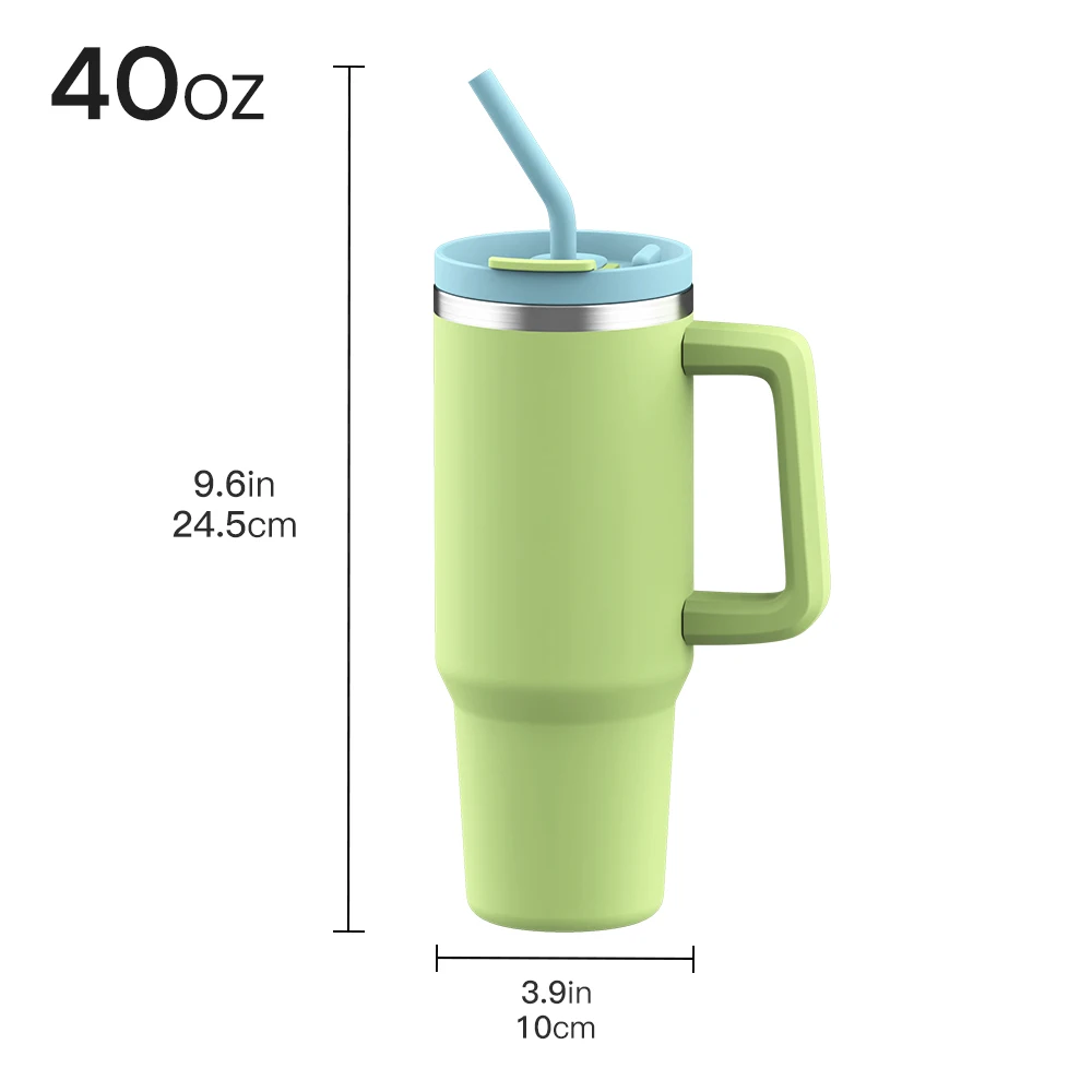 2024 New Design Stainless Steel 40oz Coffee Tumbler With 2-In-1 Lid Vacuum Double Wall Mugs