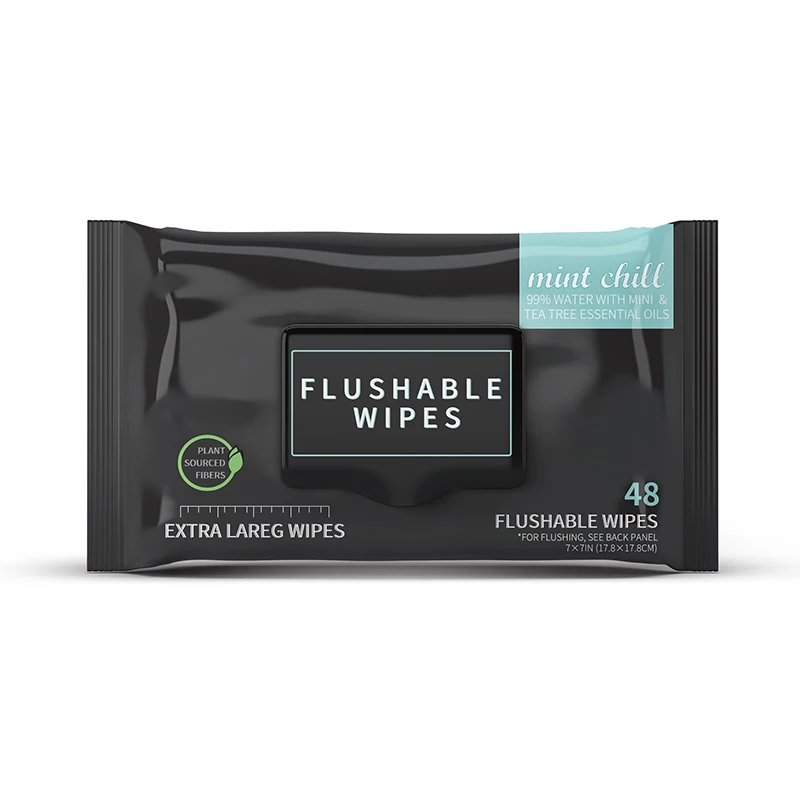 New Design Black Package Dude Flushable Wet Toilet Wipe Biodegradable Toilet Wipes Flushable Moist Toilet Wipes For Clean Butt