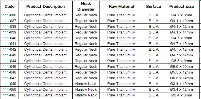 WEGO China Surgic dental implant Dental implant pure titaniumdental implant korea compatible SLA coated service