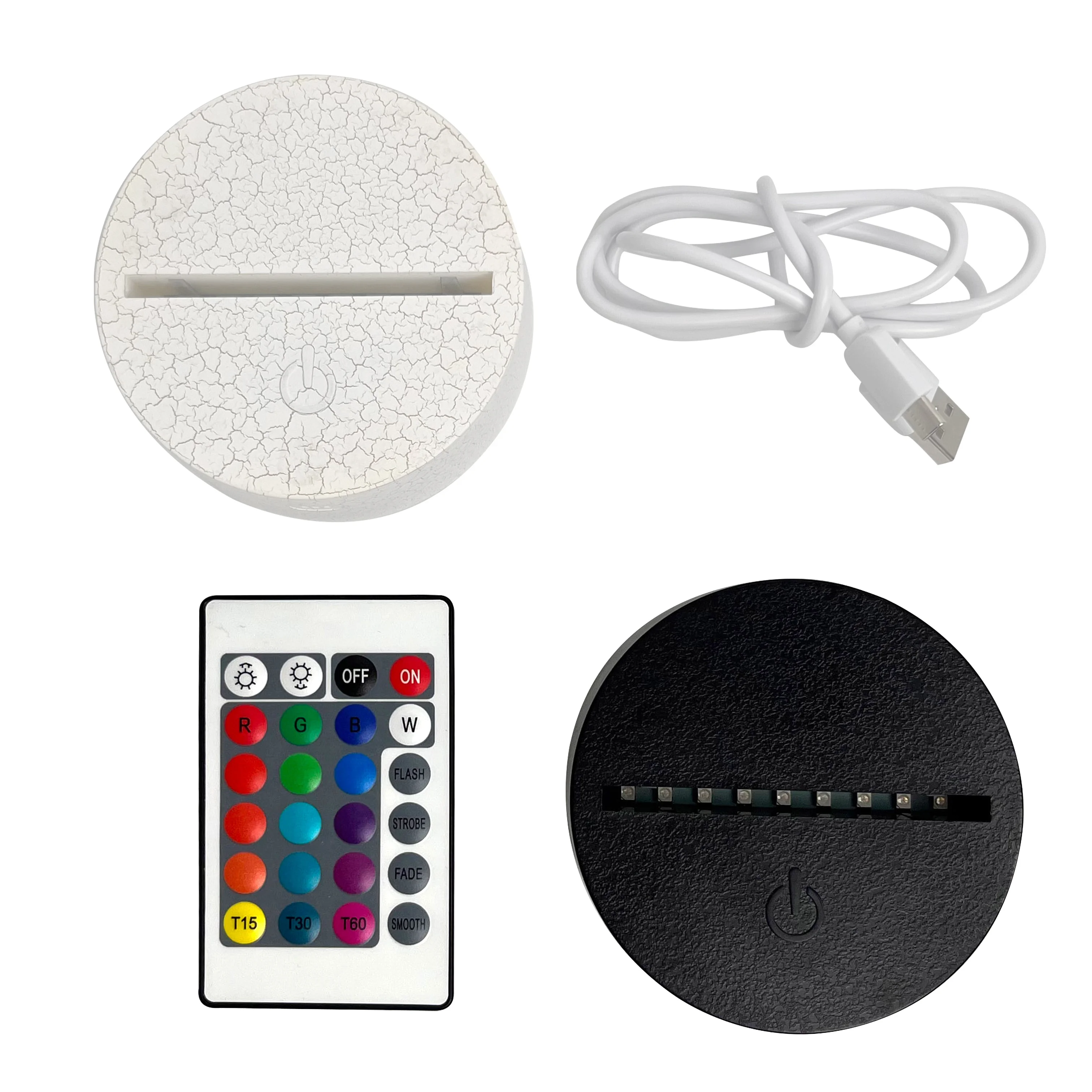 New Design Remote Touch Control Christmas Theme Decor Bedroom 3D Acrylic Night Light Lamp Base