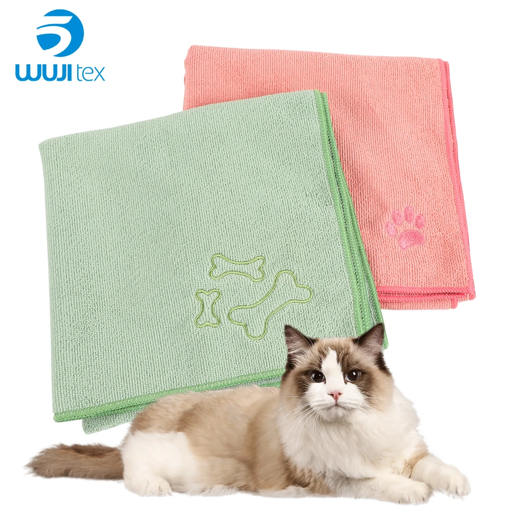 Spot embroidered embroidery pet large bath towel