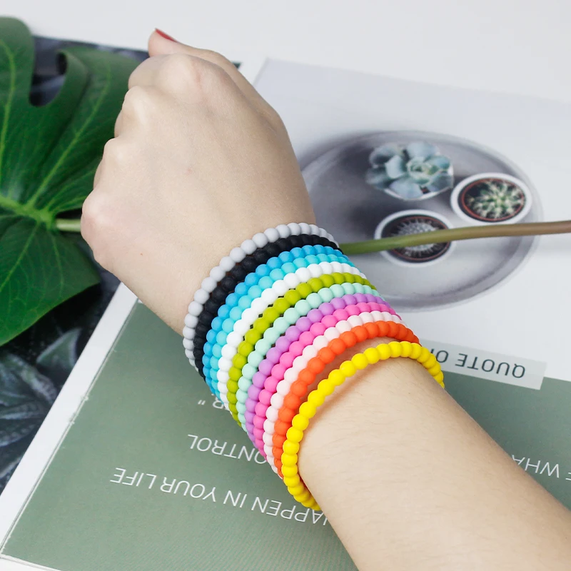 2021 Hot Sell Perfume Stackable Bead Bracelet for Women Girls Stretch Silicone Bead Bangle