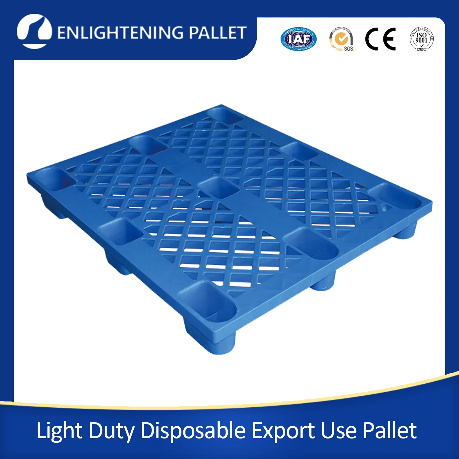 Heavy Duty Load Warehouse Rice Stacking Pallet Large Plastic with Double Beam 1200x1000x150 for Big Bag