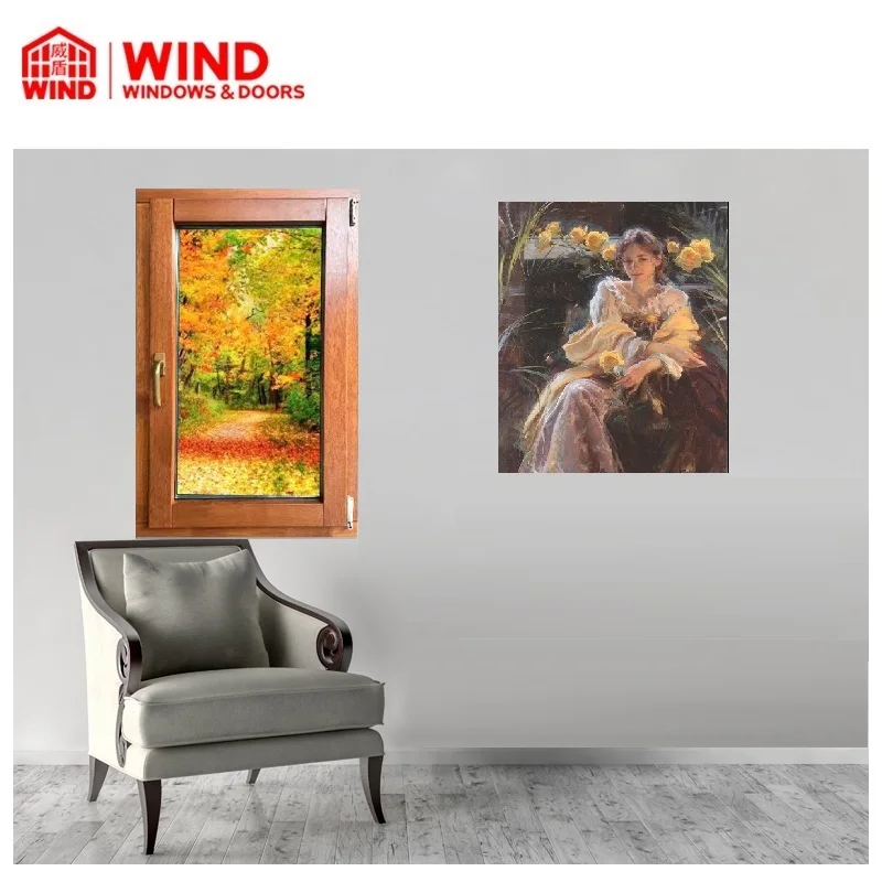 WIND is a hot seller. It can be equipped with modern design aluminum clad wood windows with excellent thermal insulation