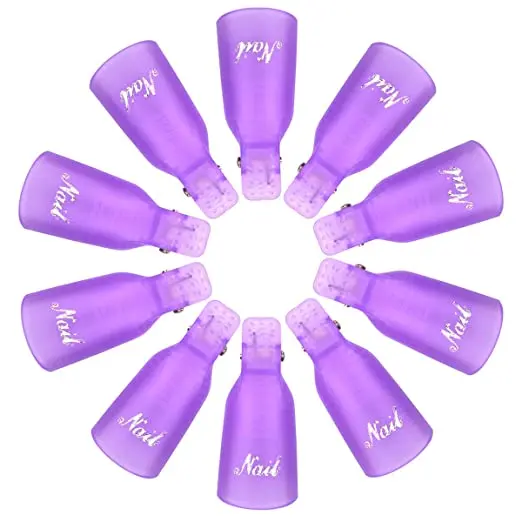 
Removable gel oil nail tool nail polish remover clips 10 reusable plastic dipping gel plastic nail polish dipping clips 