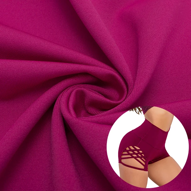 
Polyester Spandex Fabric Wholesale for Sustainable Casual Dresses in Low Price Imitation Cotton Knitted Elastic Fabric 