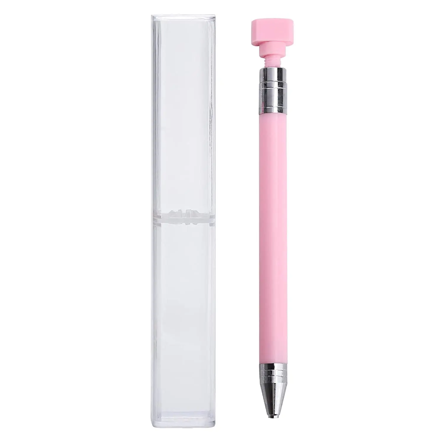 Popular Refillable Gem Crystal Picker Pink White Rotary Nail Wax Pencil For Rhinestones