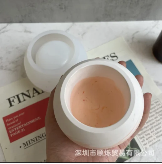 Round flowerpot silicone mold DIY meaty flowerpot mirror resin plaster silicone mold