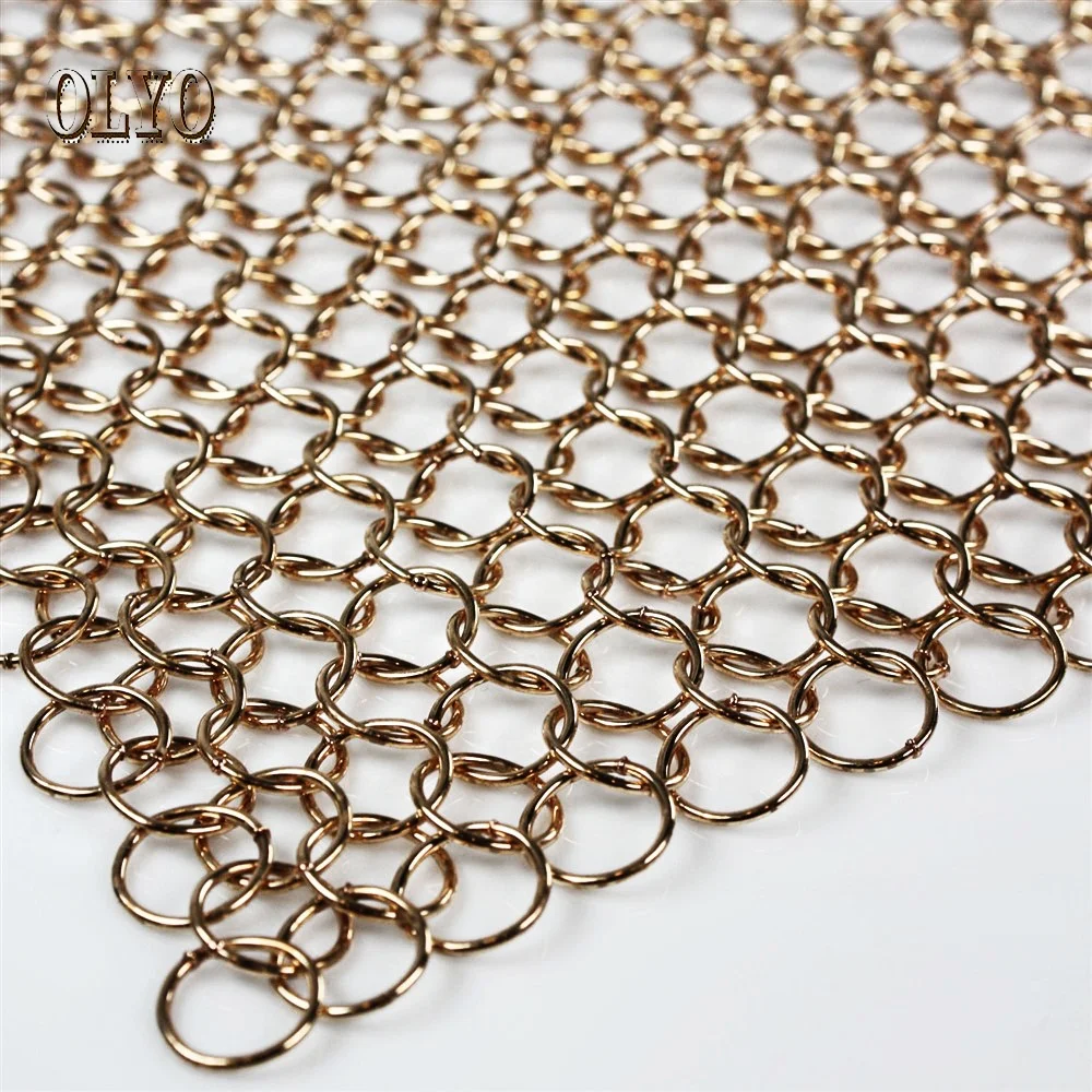 Gold Silver Chainmail Mesh Curtain Stainless Steel Ring Decorative Mesh Curtain