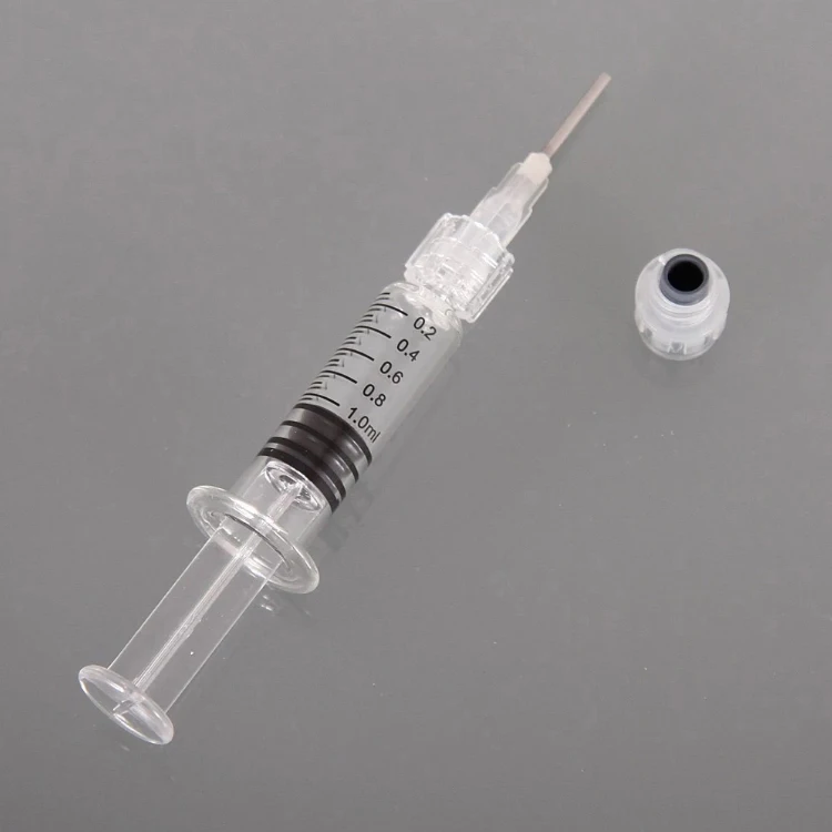  1 мл стеклянный шприц с замком Luer для масла CBD 1cc предварительно заполненное масло OEM