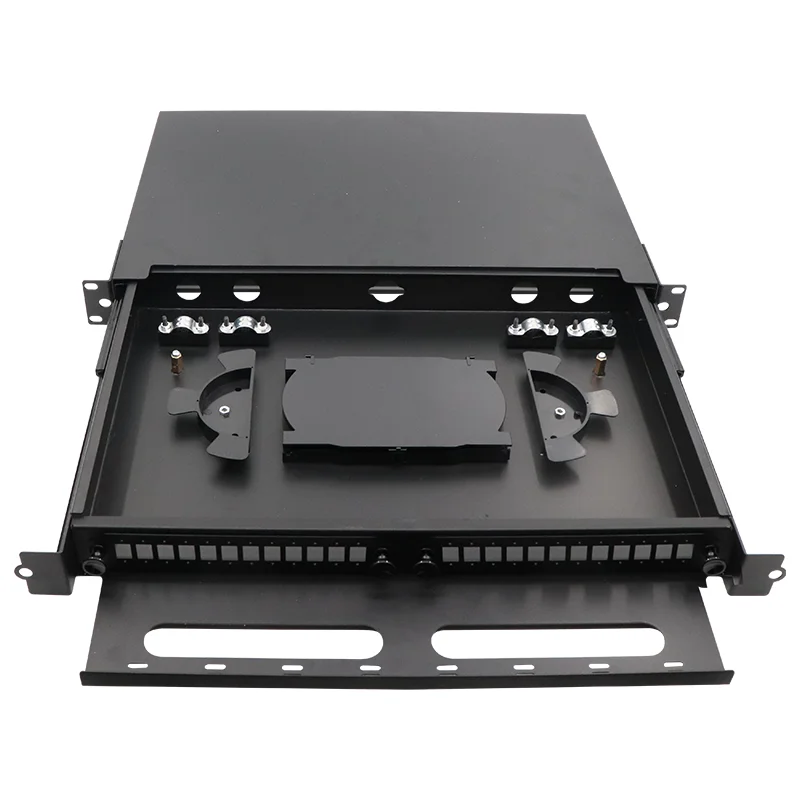 FTTH Replaceable Sliding pull out type 19inches 12 16 24 ports LC SC Empty Fiber Optical Patch Panel Distribution Frame Odf