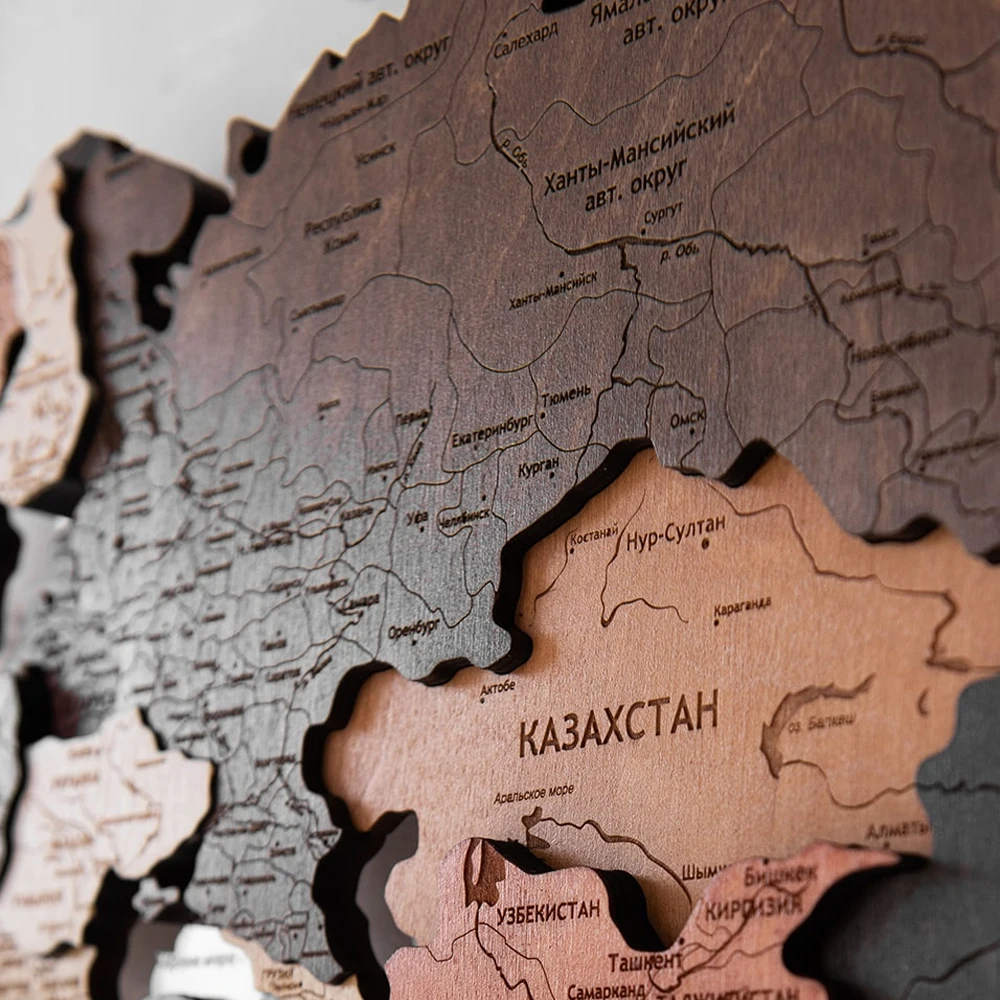 3d wooden world map puzzle for kids wall sticker decor scratch off  travel map wood clock ship fast  sticker