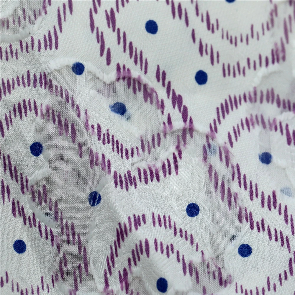  Abstract printed silk viscose clip jacquard fil coupe fabric for sale 300yds in stock special