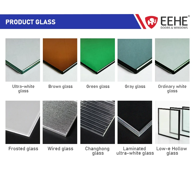 EEHE panoramic glass sliding window windproof tempered glass aluminum alloy sliding window
