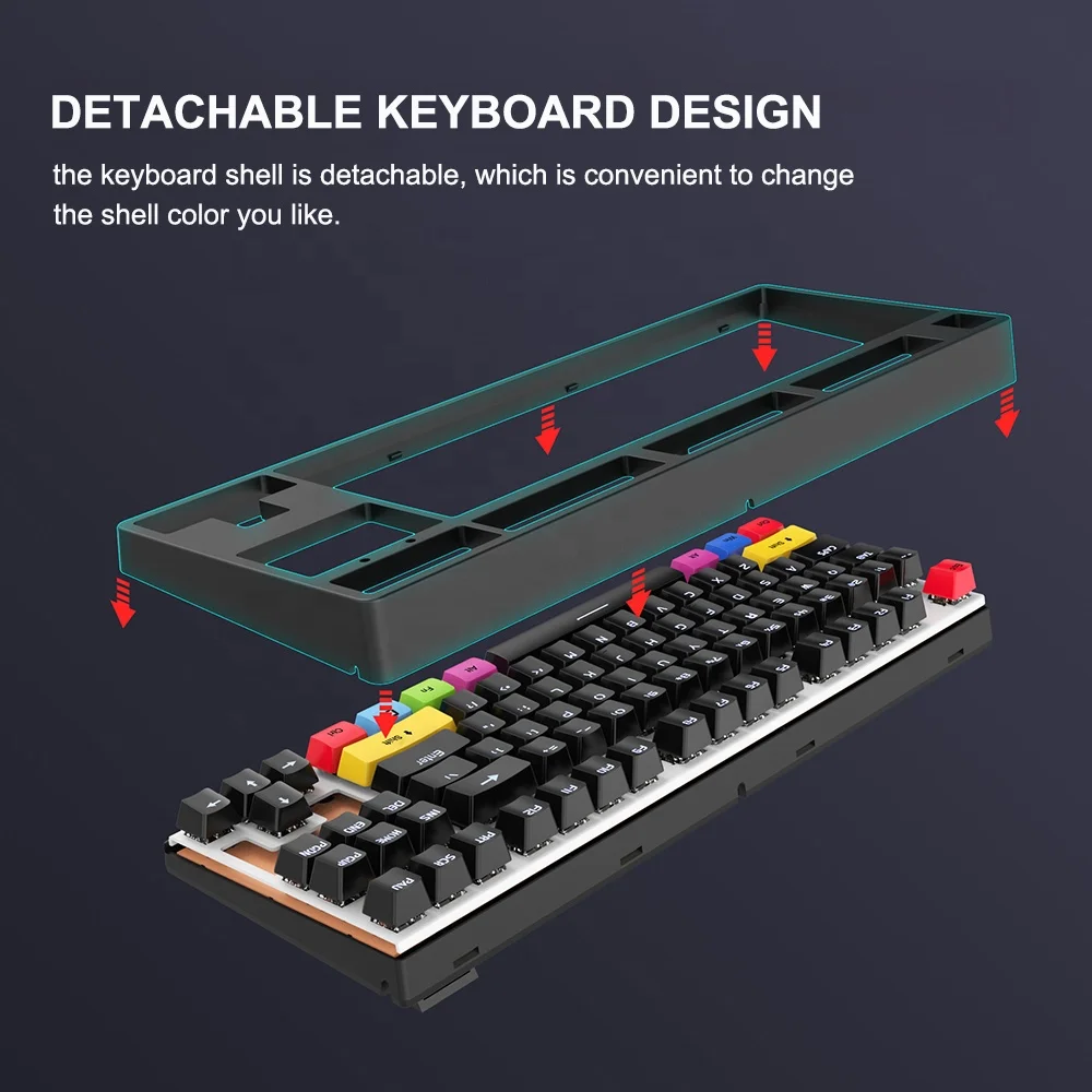 Wireless Mechanical Keyboard RGB Backlit Hot Swappable Switches PBT Keycaps BT/2.4G/Wired Rechargeable Gaming Keyboard for PC