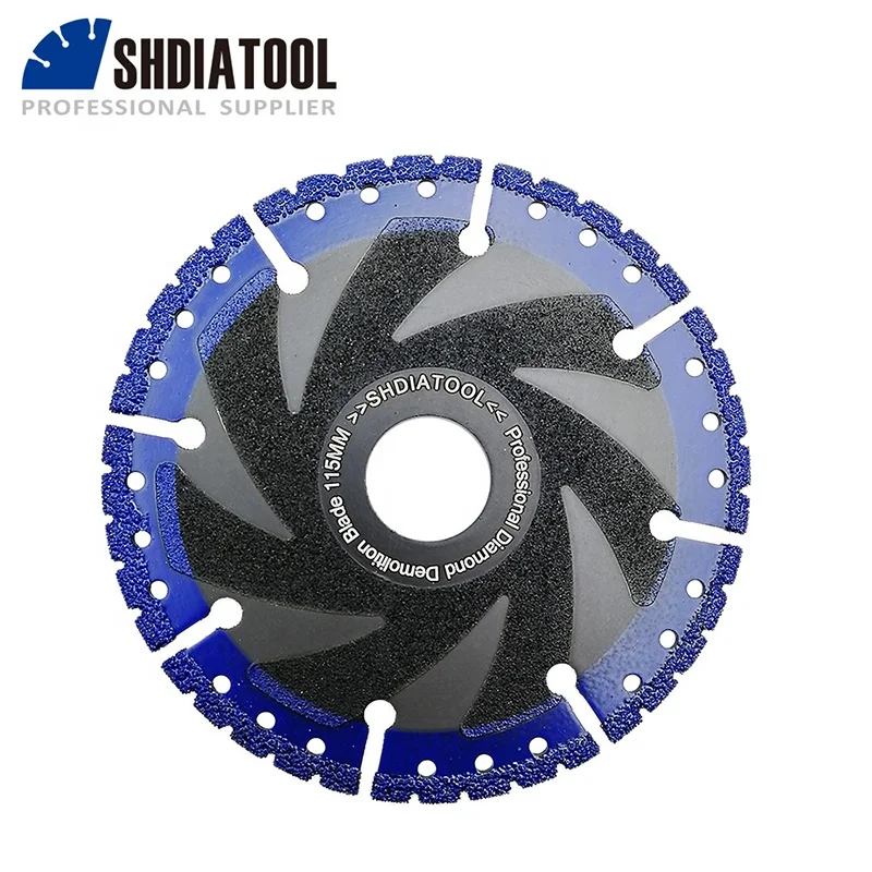 SHDIATOOL Dia 115mm Wholesale Vacuum Brazed Diamond Demolition Metal Saw Blade Cast Iron Rebar Cutting Blade for All Purpose