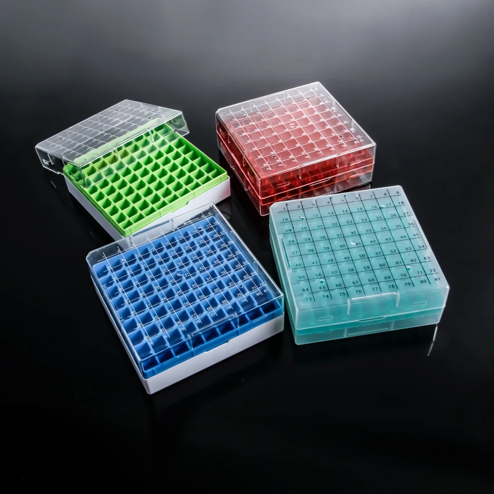 Lab 81 well cryo tube box cryogenic vial storage box Medical Plastic Cryovial