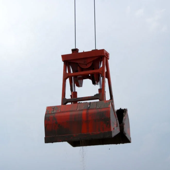 port river and ship crane dredging sludge mud grab