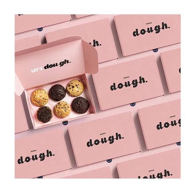 Custom Package Design Disposable Moon Bento Cookie Cake New Product Simple Paper Box With Handle