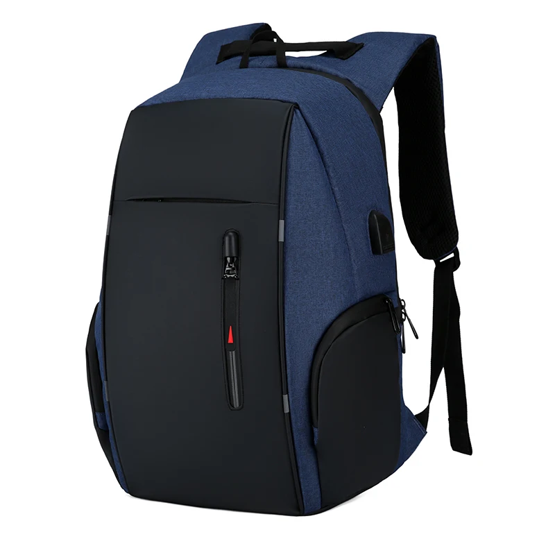 15.6 inch Light Weight Waterproof Black Business Laptop Backpack with USB Charger Port