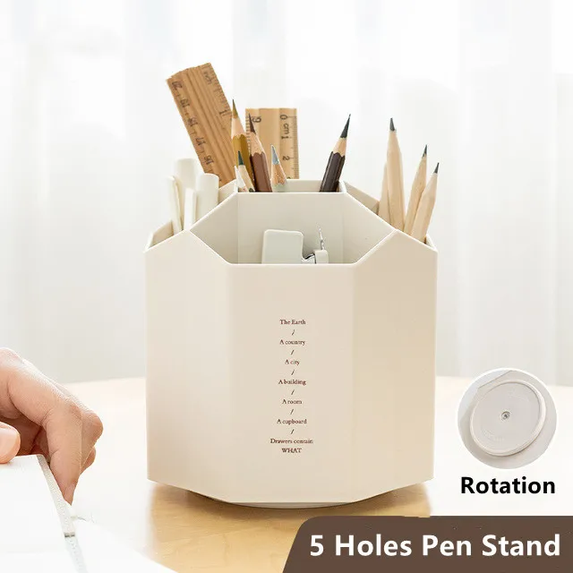 Hot Sales 360-degree Rotation Creative Pen Holder Rotating Pen Stand Office and School  Rotary Pen Holder