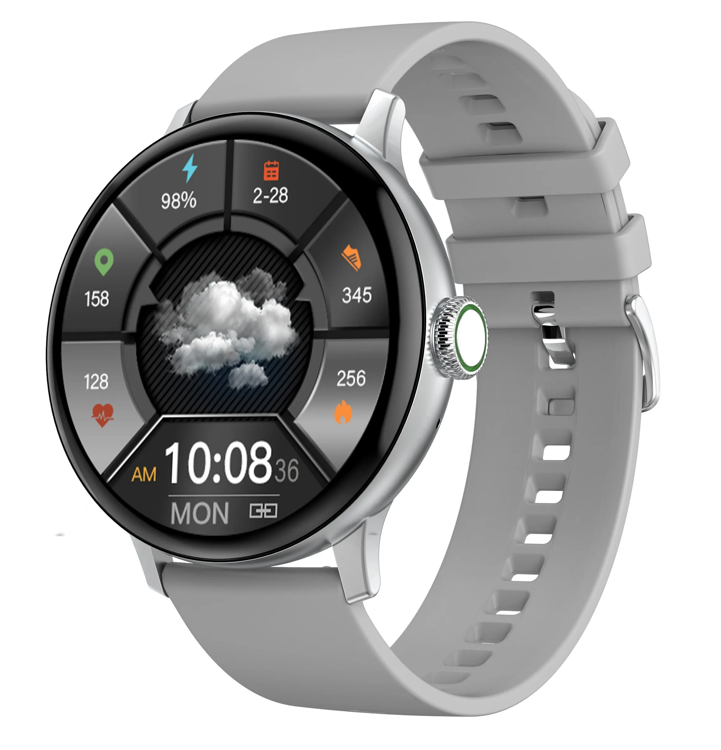 Dt2+ Fully Rounded Touch Hd Screen 390*390 Sports Watch Ip68 Waterproof Health Tracker Wireless Charging Smart Watch for Men Wom