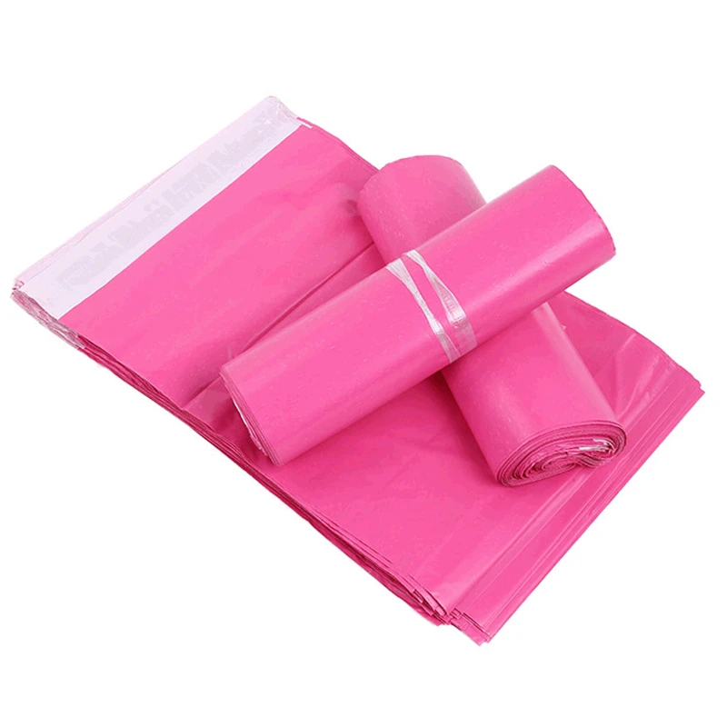
biodegradable custom printed samll pink light heave duty poly mailers envelope plastic shipping mailing bags 
