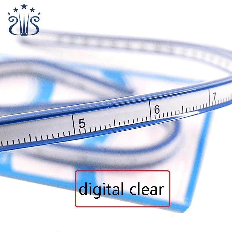 RTS High Quality Metric Plastic Measuring Sewing Tool 50cm Scale Flexible Curve Ruler