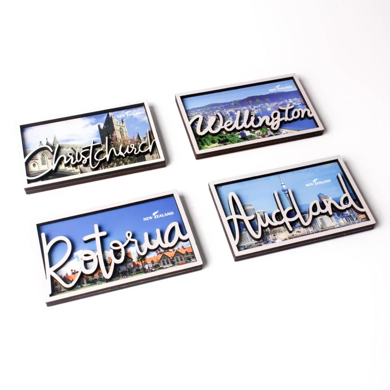 
Custom Sticker New Zealand Wholesale Mdf Souvenirs Fridge Magnet 