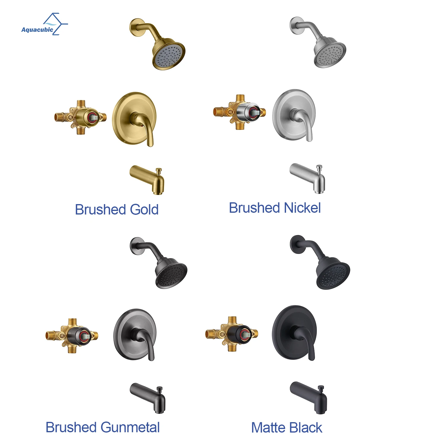 Gold Single-Handle Tub and Shower Trim Kit Valve Included with 4-Inch Rain Shower Head and Tub Spout