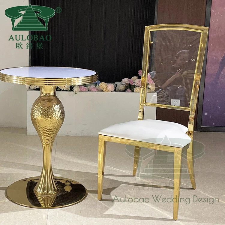 Новейший дизайн, Золотая рамка, акриловая спинка, свадебная мебель, обеденный стул