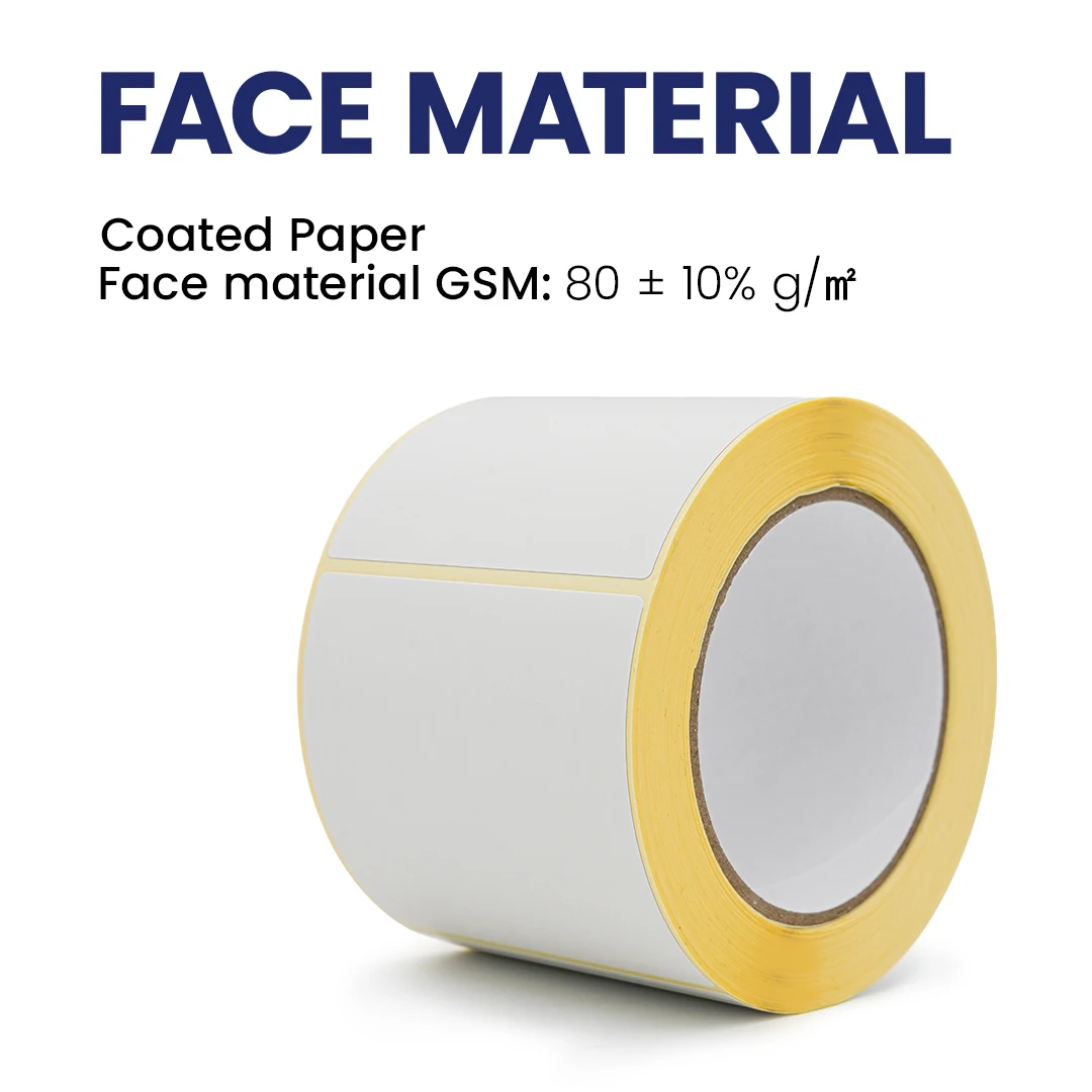 Self Adhesive 80gsm Semi Gloss Paper Coated Label Materials pp Thermal Transfer Labels
