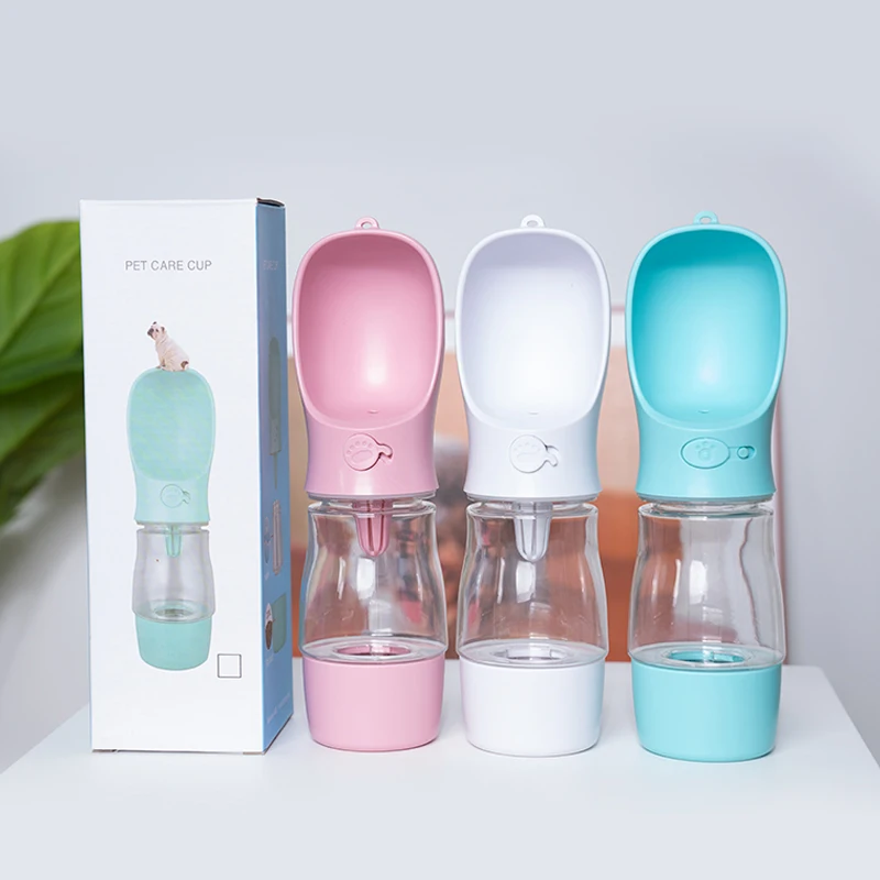 Wholesale Custom Logo Plastic Travel Drink Feeder Portable Food Pet Dog Water Bottle