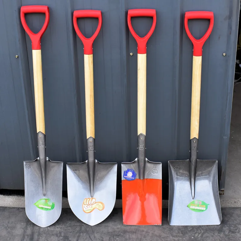 Wholesale Gardening Digging Tool Square garden shovel with wooden handle PA D-grip