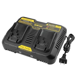 Two-groove 3A charger 100v-240v 50/60hz 120W is suitable for dewalt 12v-20v/lithium battery