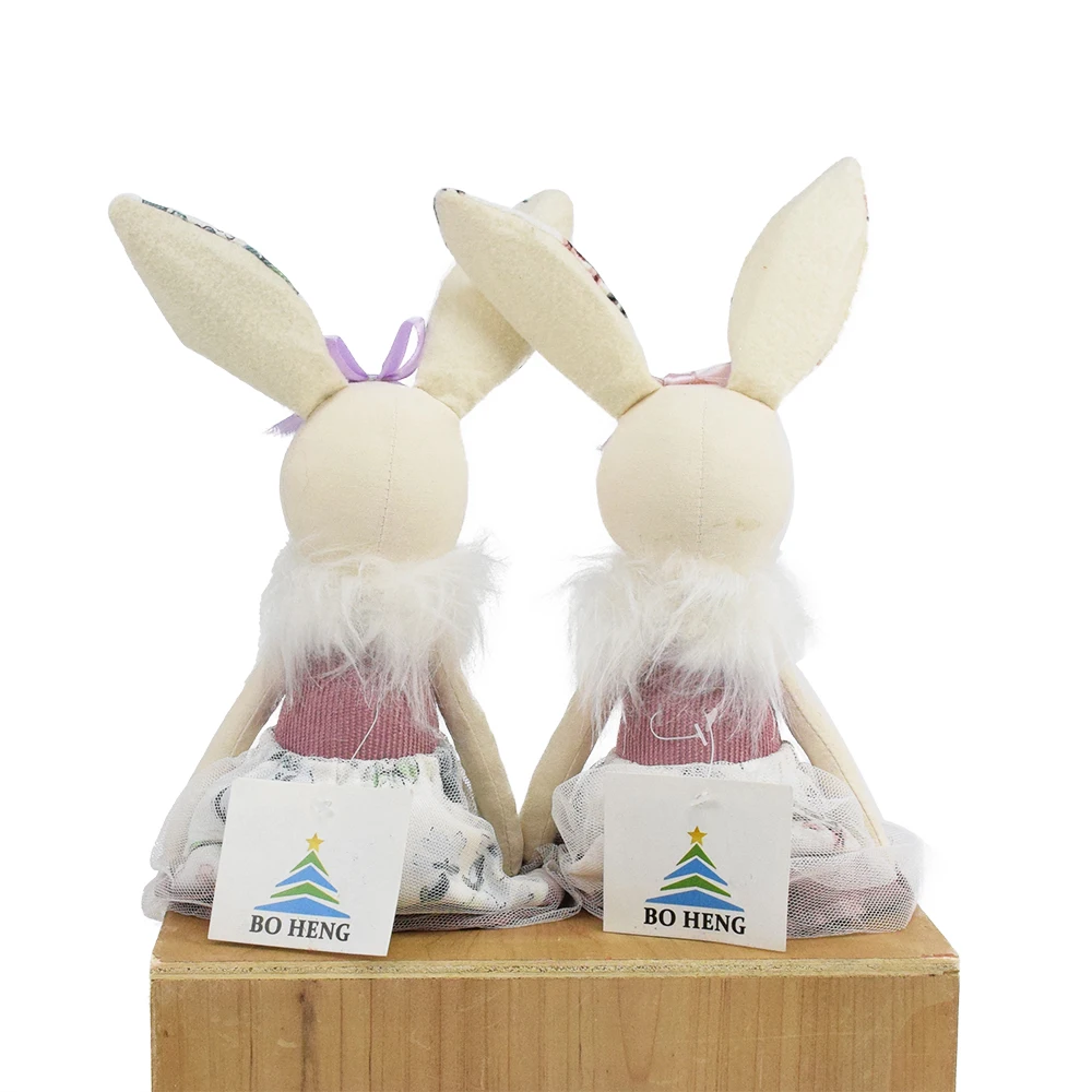 16.5 Inch Easter Product Holiday Ornaments Home Plush Bunny Easter Decorative Rabbit with Long Ear