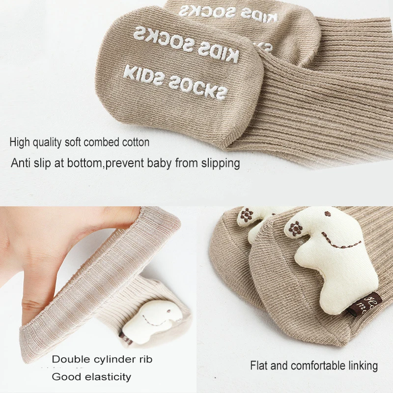 Ready To Ship Toddlers Girl Boy Newborn Baby Floor Grip Socks Cute 3d Animal Toy Cotton Anti Slip Baby Socks