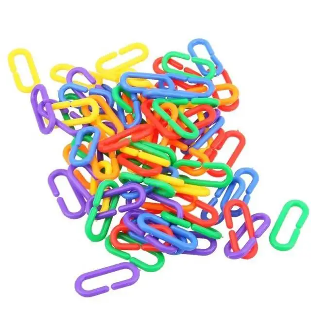 100pcs Parrot Toys Plastic C-clips Hooks Chain C-links Sugar Glider Rat Parrot Bird Toy Bird Accessories New Cute Lovely 2019