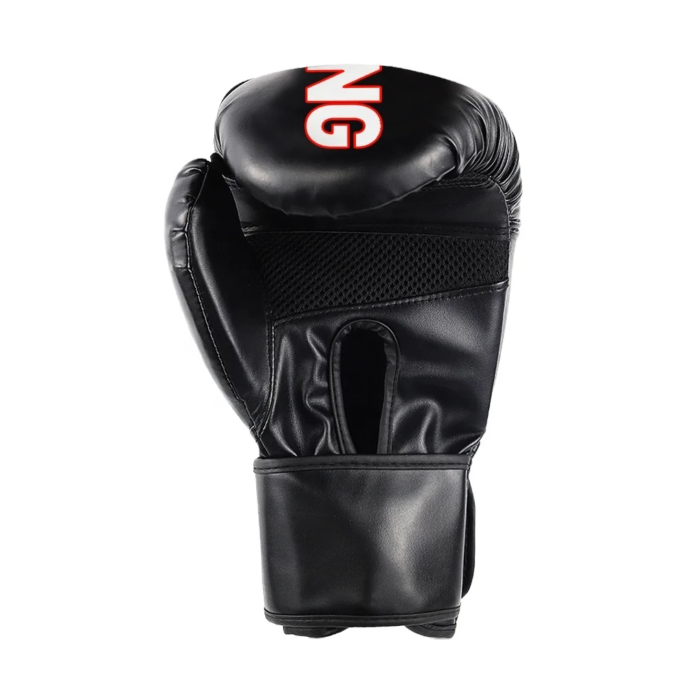 Amazon hot selling black leather boxing gloves product custom