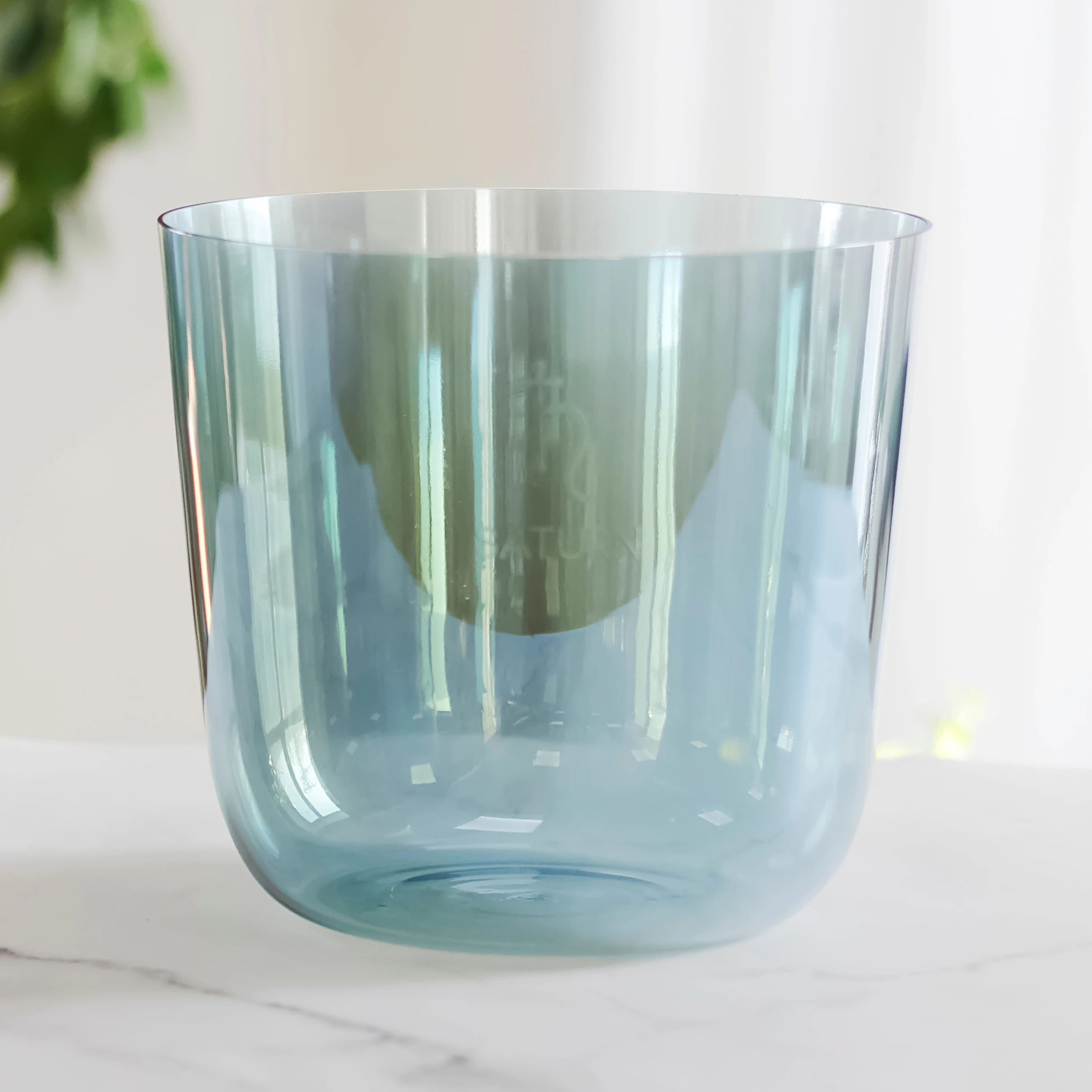 Quartz crystal singing bowls for sound healing instruments  crystal singing  bowls  set light blue percussion instruments