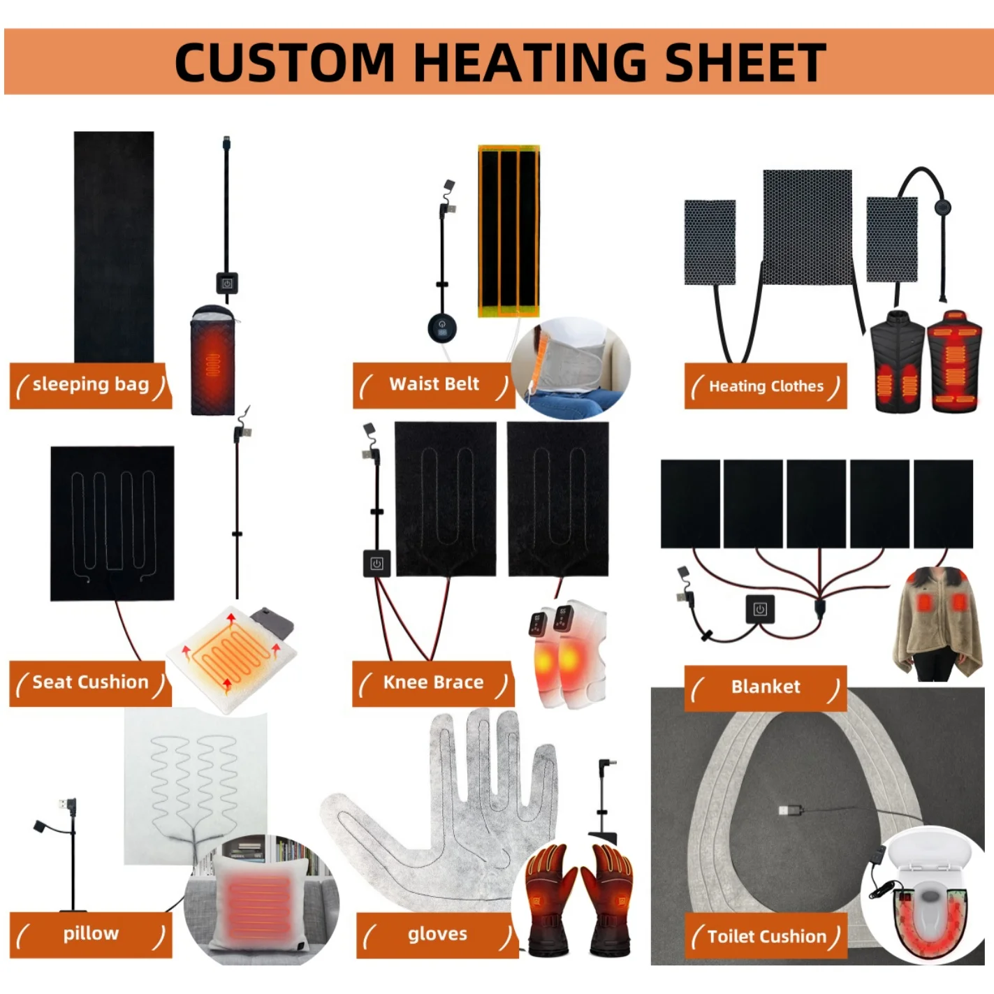Mydays Tech Special Design Controller Overheating Protection USB Charged Heating Chair Blanket Mat Verwarmingsdeken Voor Stoelen