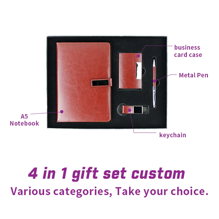 Custom office present notebook agenda 2023 exclusive luxury corporate promotional business gift set for vip clients