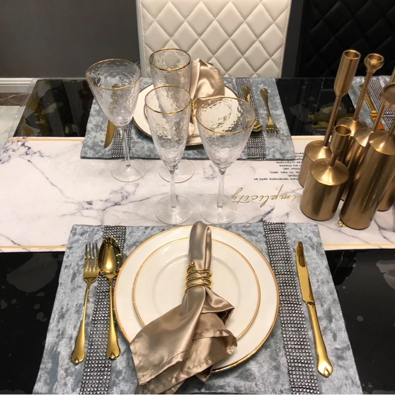 European gold-rimmed round bone china white Western tableware Ceramic Plate bowl coffee cup steak Crockery dinner sets