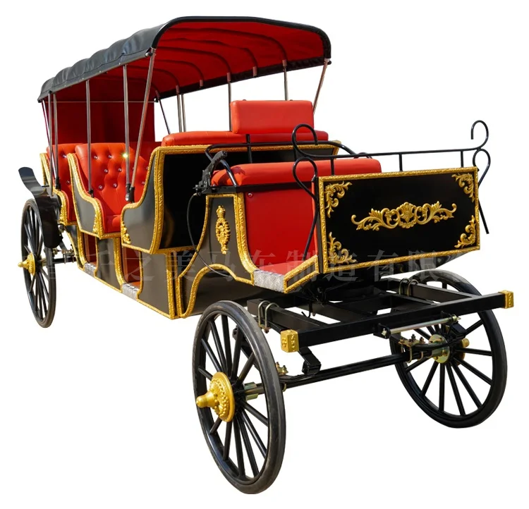 Qianzhimei Luxury Wedding and Scenic Sightseeing Car with Canopy Electric Horse-Style Carriage Manufactured by Qianzhimei