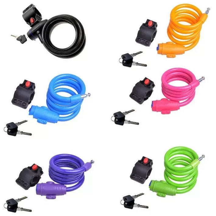 Bicycle accessories universal multicolor mountain bike cable lock 100cm road bicycle lock security anti-theft bike lock