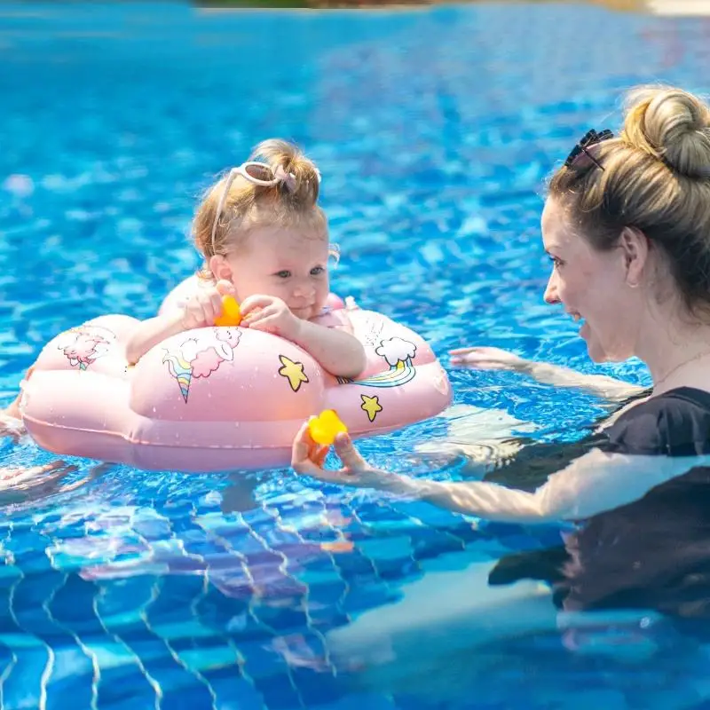 Custom Wholesale Cute Inflatable Swimming Ring Safe Swimming Trainer Baby Float For Pool